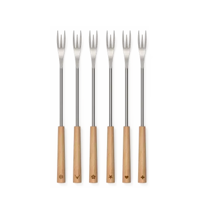 2IN1 FONDUE FORKS WOOD
